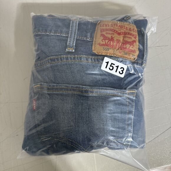 Levis 559 Jeans Mens 38x32‎ Blue Straight Grunge American Western Workwear Denim - Picture 12 of 12